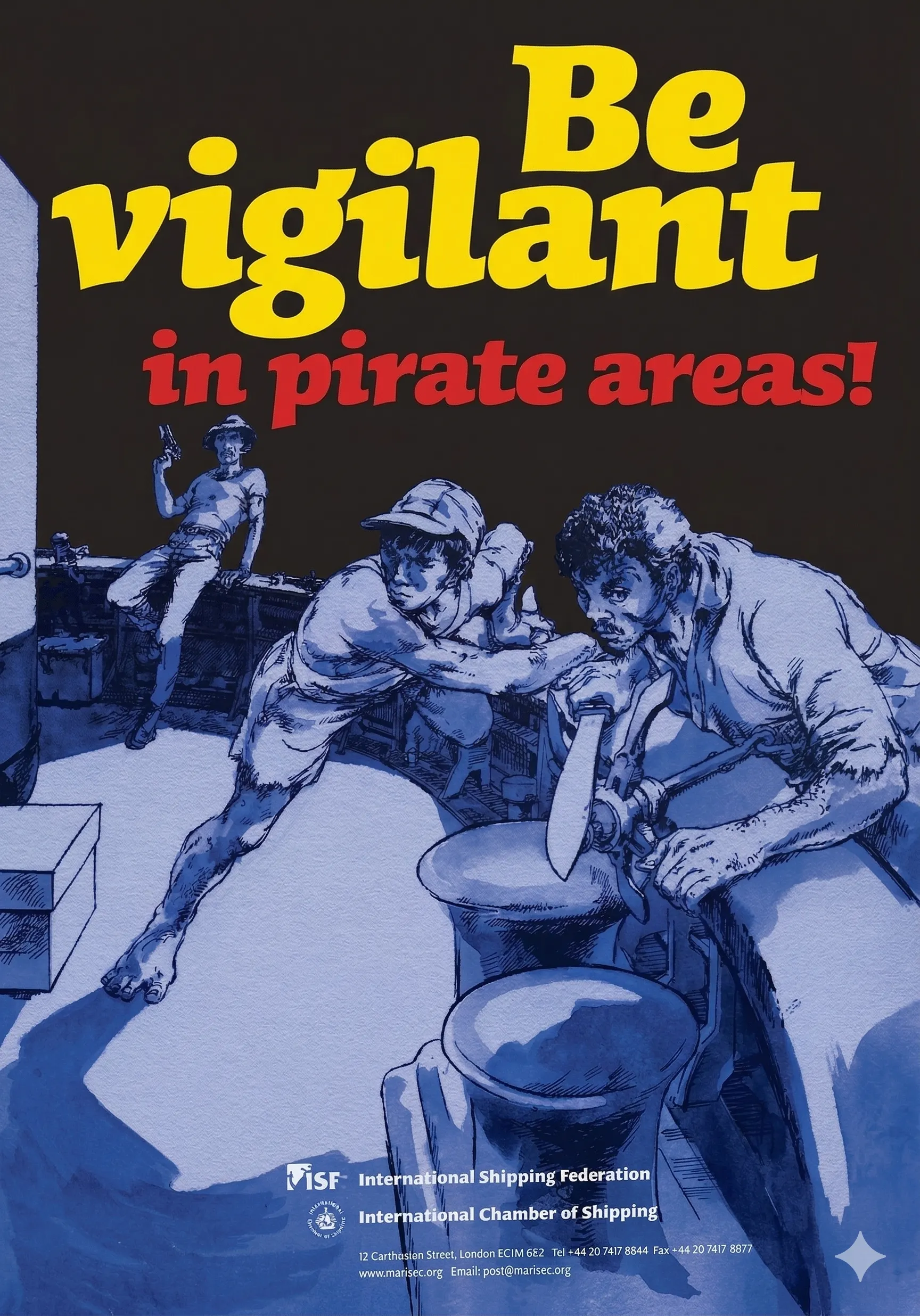 A real poster warning about real pirates.